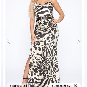 Long sexy cheetah dress+belt